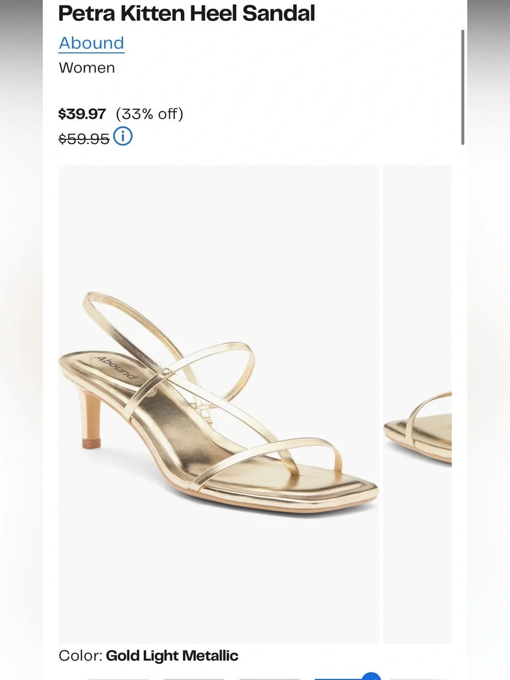 Gold kitten heel - Abound Petra nordstrom